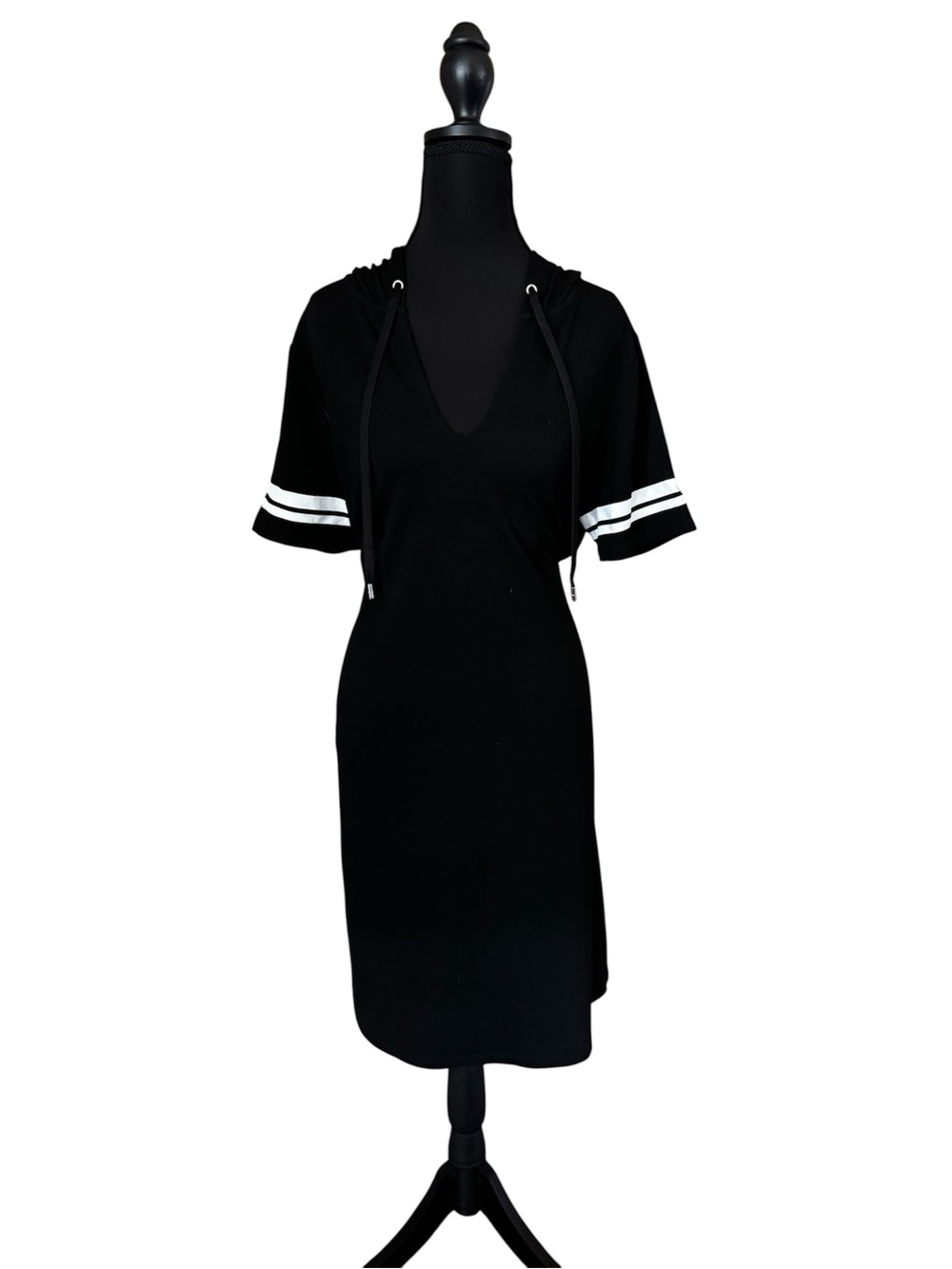 MICHAEL KORS, black & White hooded dress, SZ L